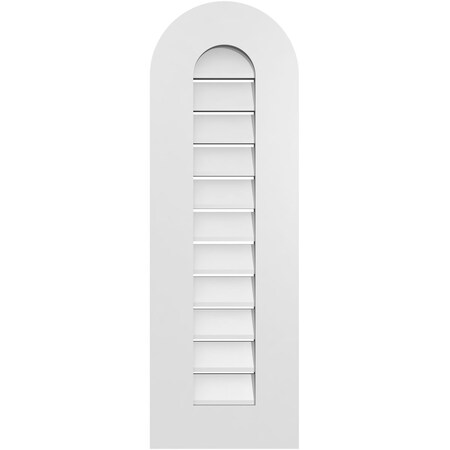 Ekena Millwork Round Top Surface Mount PVC Gable Vent: Functional, w/ 3-1/2"W x 1"P Standard Frame, 12"W x 36"H GVPRT12X3601SF